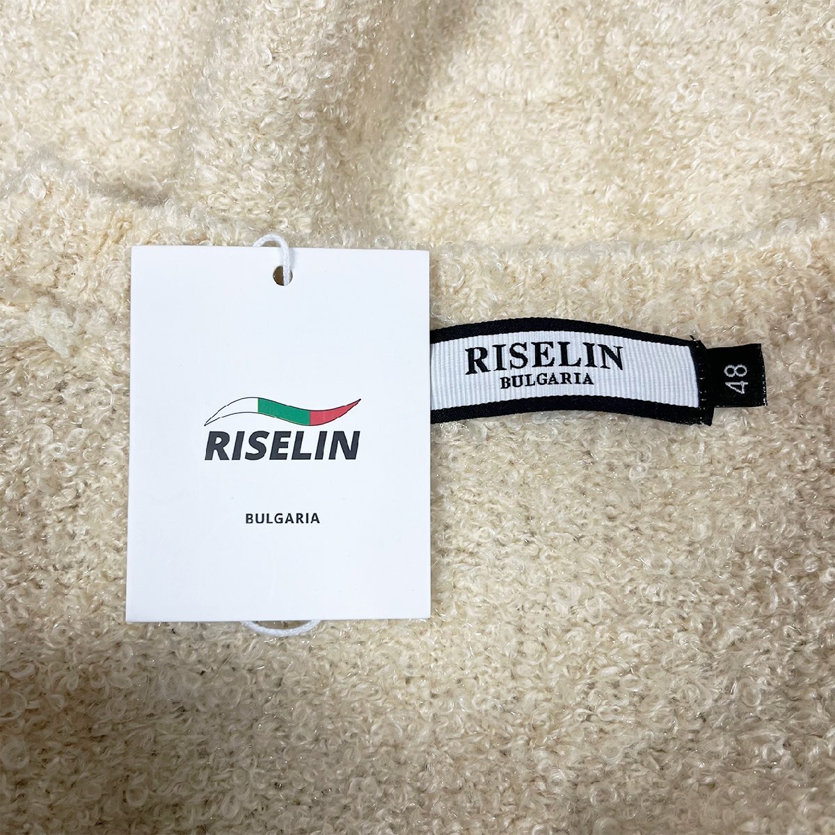 上品ヨーロッパ製※定価5万◆ブルガリア発※RISELIN セーター ウール混 防寒 ゆったり ウサギ キュート ショート丈 可愛い レディース L/48_画像9