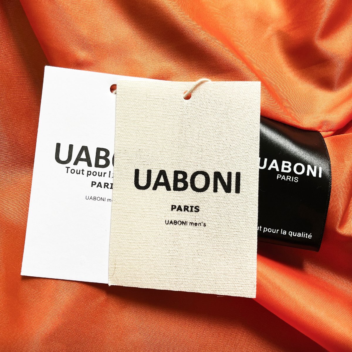 最上級EU製＆定価6万◆UABONI*Paris*フライトジャケット*ユアボニ*パリ発◆個性 薄手 高級刺繍 USAF*TYPE MA-1 オシャレ ミリタリー XL/50_画像10