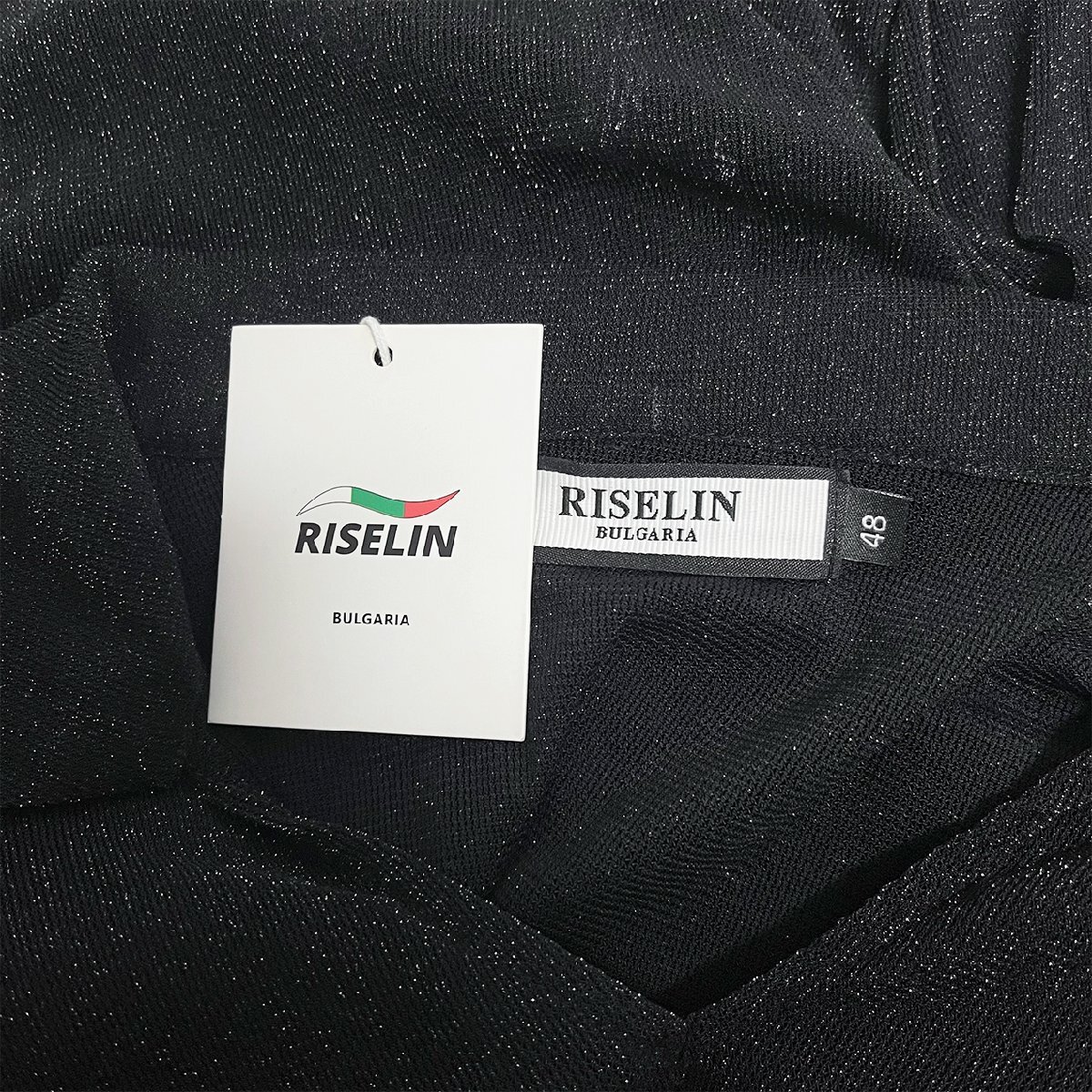 上級ヨーロッパ製※定価4万◆ブルガリア発※RISELIN トレーナー 薄手 キラキラ 透かし メッシュ 肩パッド付 着痩せ きれいめ レディース 50_画像9