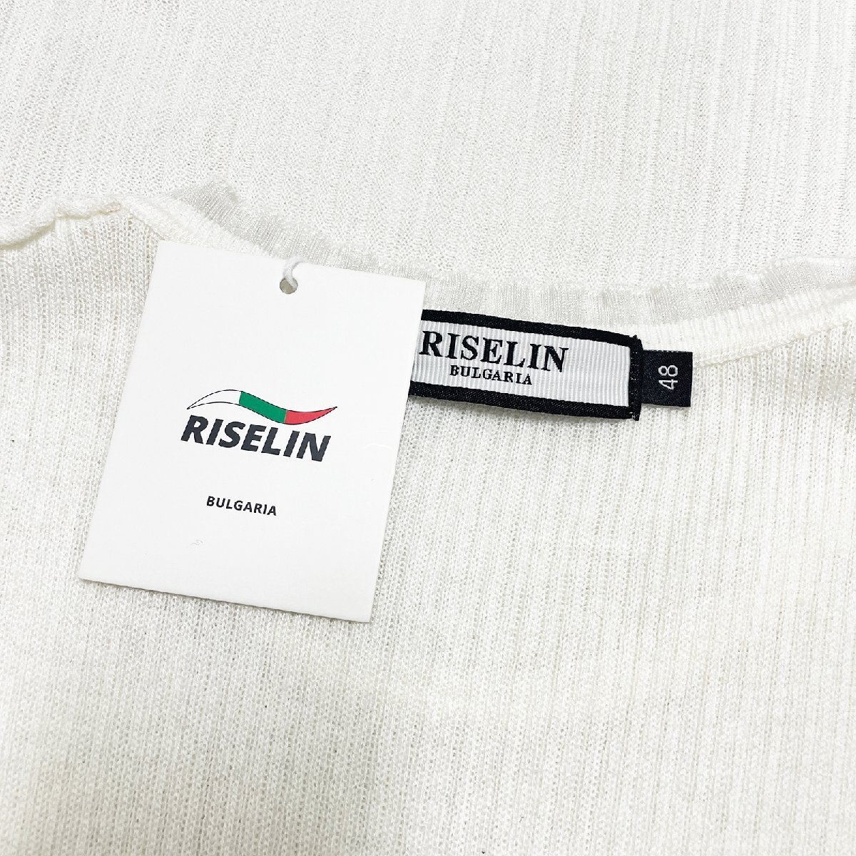 上級ヨーロッパ製※定価2万◆ブルガリア発※RISELIN タンクトップ ニット 通気 伸縮性 薄手 無地 レース トップス デート レディース M/46_画像7