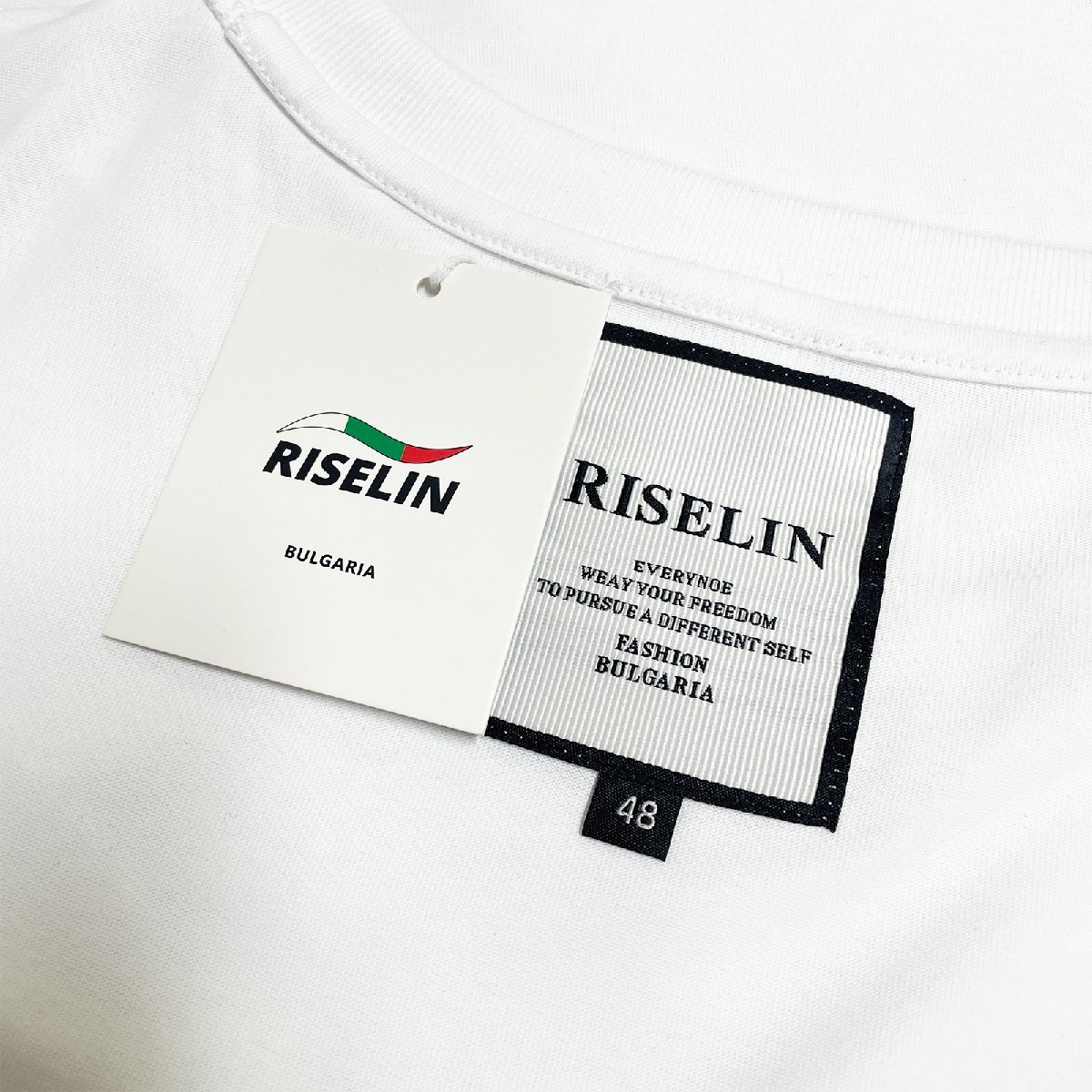 個性ヨーロッパ製※定価2万◆ブルガリア発※RISELIN 半袖Tシャツ コットン100％ 吸湿速乾 薄手 個性 英字 刺繍 遊び心 カットソー 夏 2XL_画像8