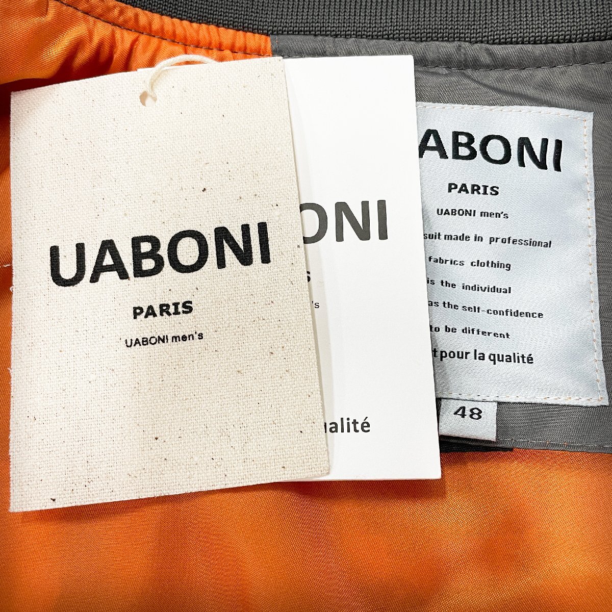 個性EU製＆定価8万◆UABONI*Paris*フライトジャケット/MA-1*ユアボニ*パリ発◆上質 薄手 USAF*TYPE オシャレ INDIANS 2XL/52サイズ_画像9