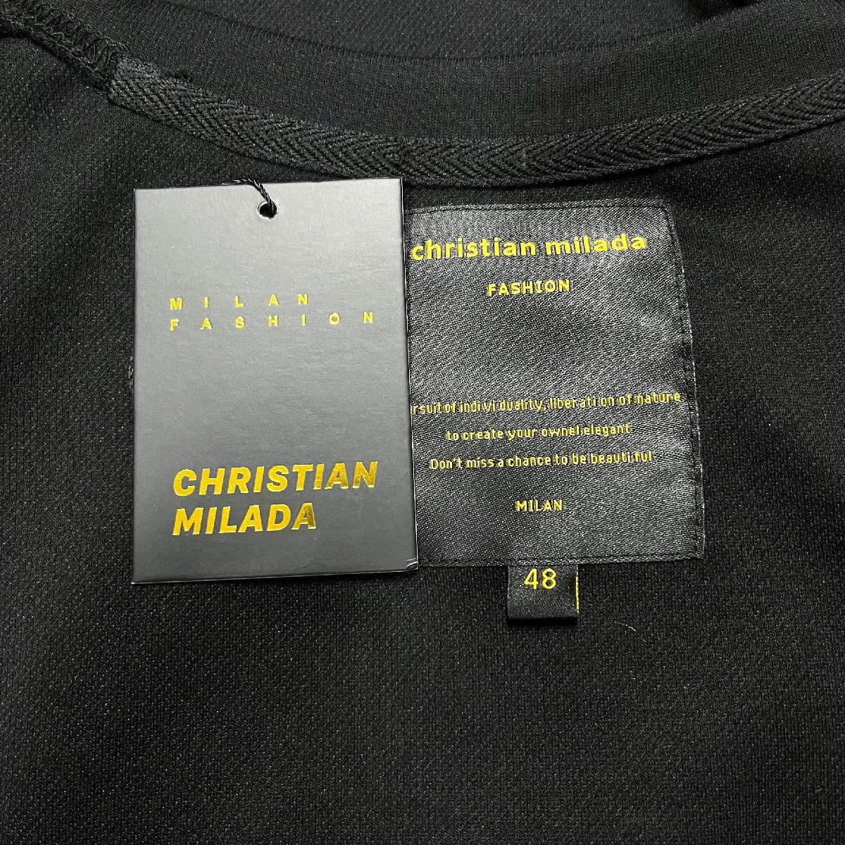 定価4万★christian milada・ミラノ発・長袖Tシャツ★上品 薄手 快適 総柄 ラインストーン トレーナー カットソー 秋冬 日常 M/46サイズ_画像8