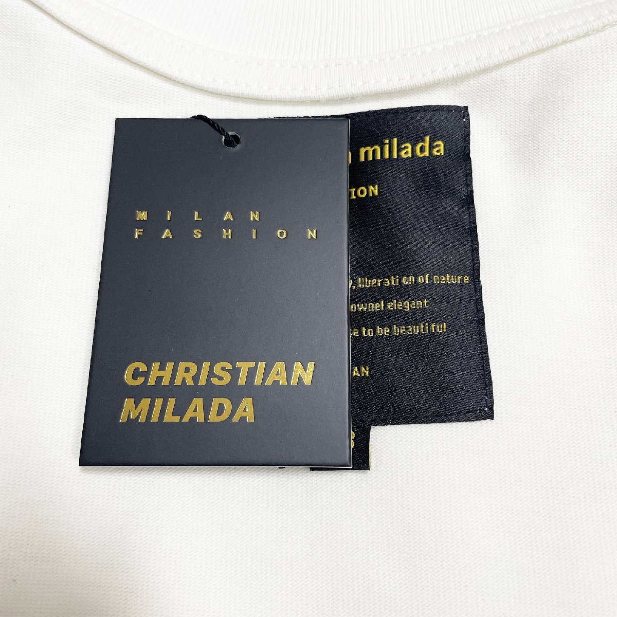 定価2万★christian milada・ミラノ発・ 半袖Tシャツ★コットン100％ 薄手 通気 快適 スウェット 可愛い カットソー 日常 夏服 2XL/52_画像8