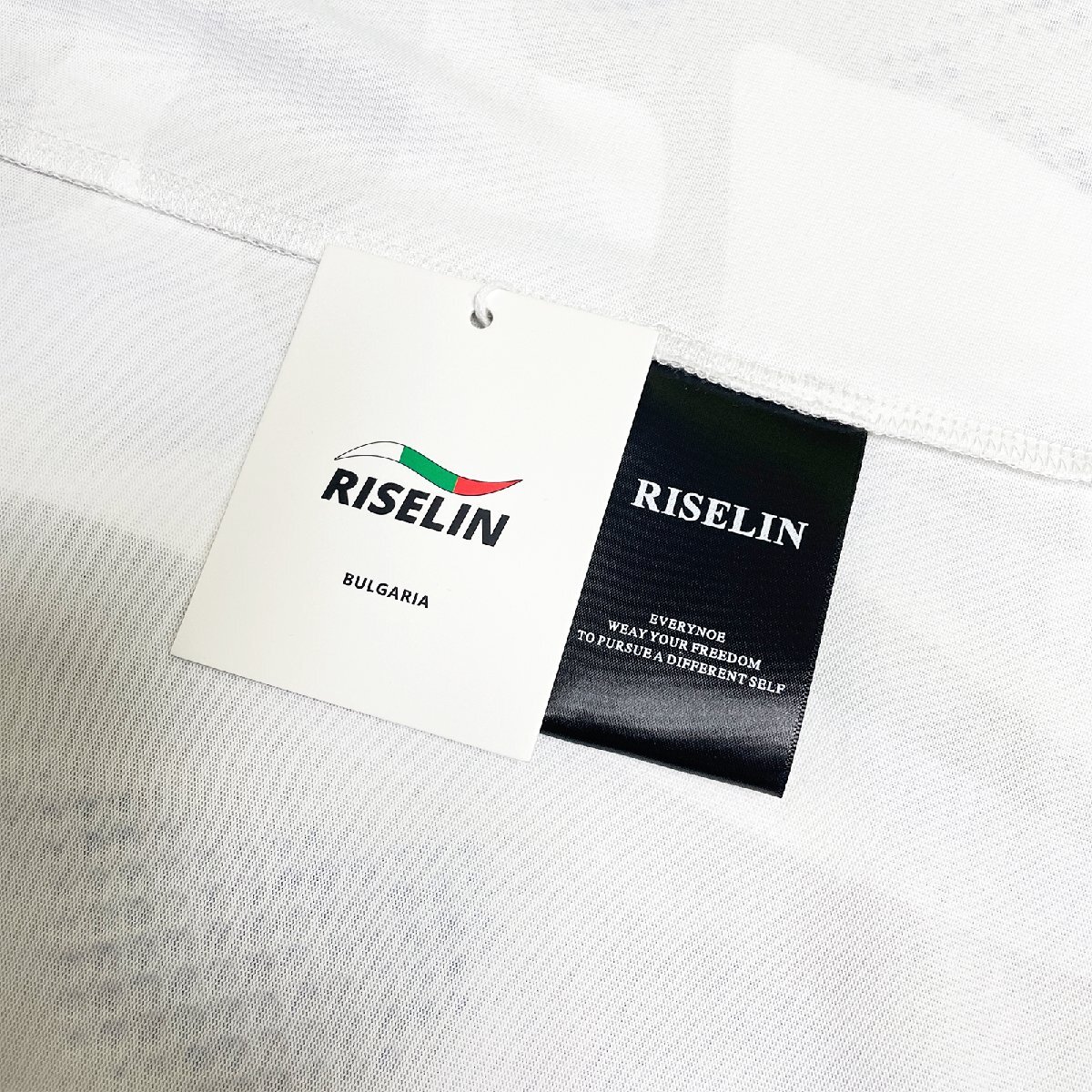 個性ヨーロッパ製※定価2万◆ブルガリア発※RISELIN 半袖Tシャツ コットン 吸湿 通気 お洒落 ドット柄 英字 カットソー トップス 夏 2XL/52_画像8