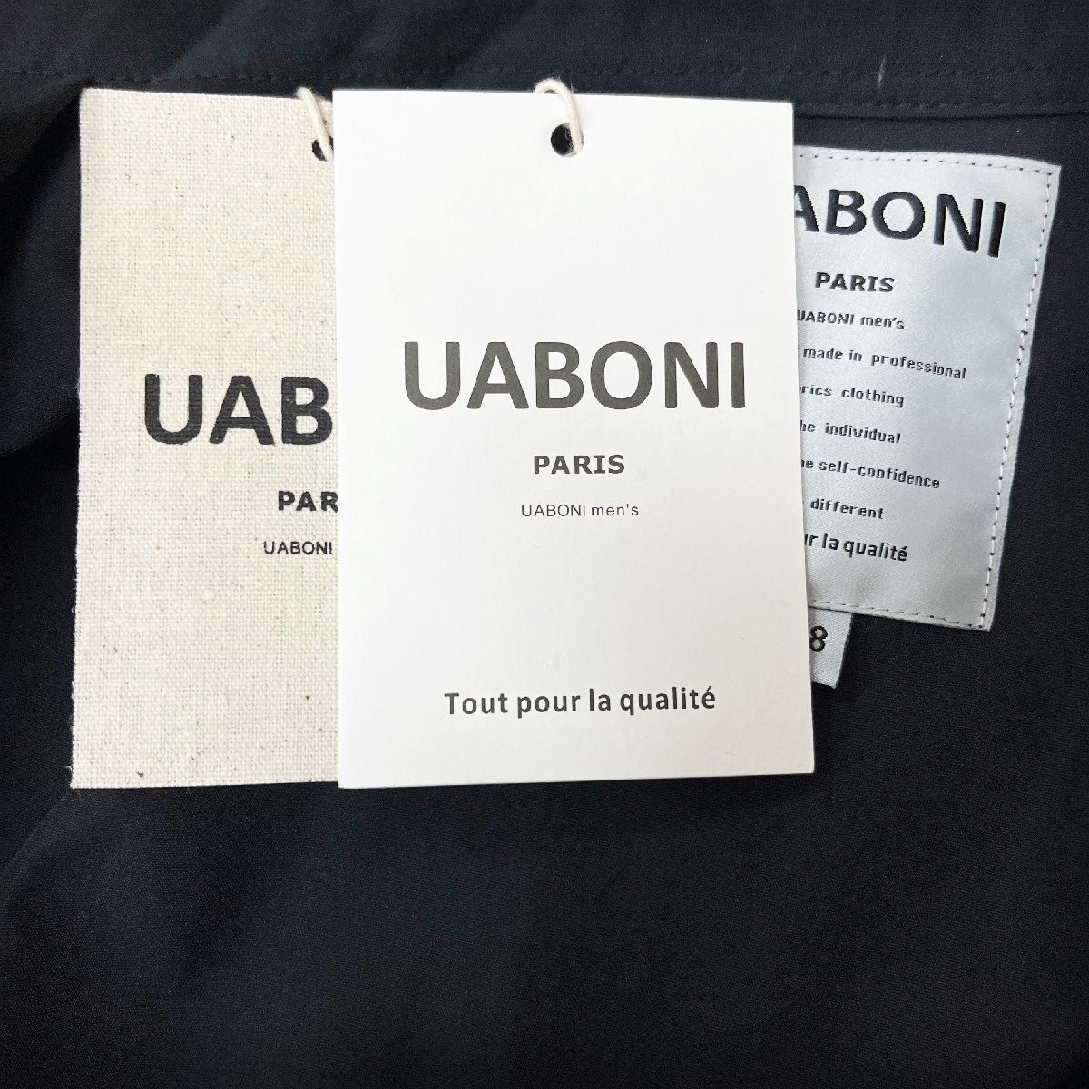 個性EU製＆定価4万◆UABONI*Paris*長袖シャツ*ユアボニ*パリ発◆上質 薄手 ソフト 吸汗速乾 お洒落 ベア レジャー ジャケット M/46サイズ_画像8