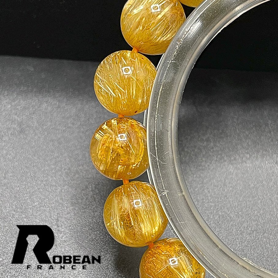 綺麗 EU製 定価12万円★ROBEAN・極!極満針ルチルクォーツ★ブレスレット パワーストーン 天然石 綺麗 金運 お守り 10.5-11.1mm 1001G671の画像6