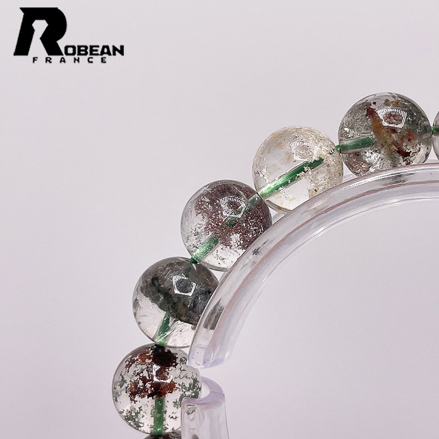 綺麗 EU製 定価5万円★ROBEAN・ガーデンルチルクォーツ★パワーストーン ブレスレット 天然石 庭園水晶 浄化 綺麗 10.7-10.9mm 1002H058_画像5