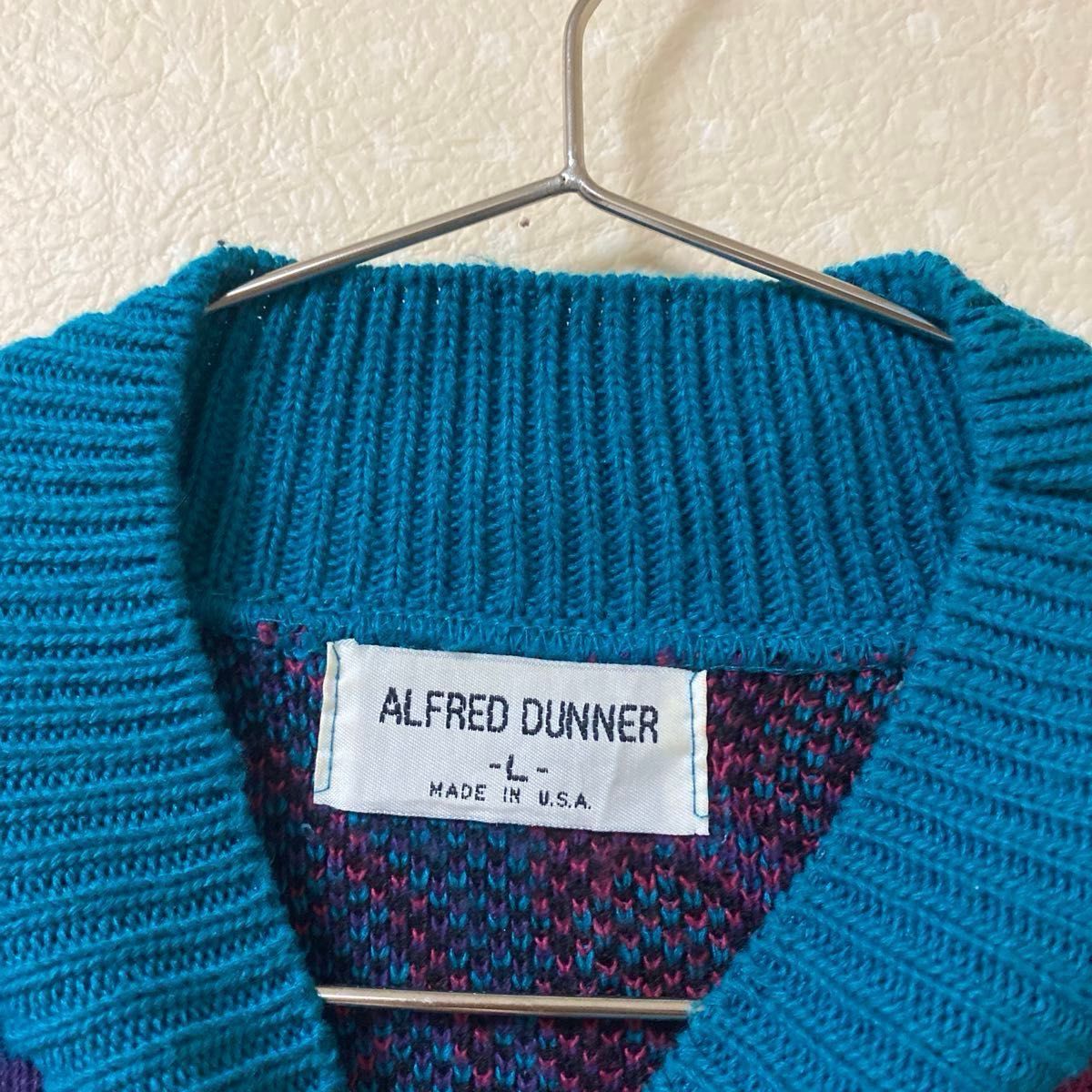 【値下げ】【ALFRED DUNNER】ニット L 総柄