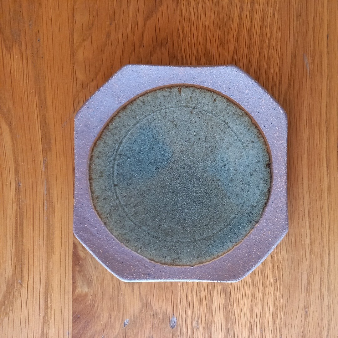美濃焼き焼き〆青磁取り皿5枚セット_画像2