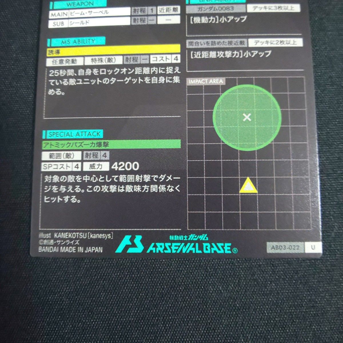 機動戦士ガンダム アーセナルベース ガンダム試作２号機 １点 GUNDAM GP０２A AB03-022 サイサリス 傷あり注意