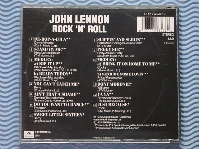 [輸入盤]ジョン・レノン「ロックン・ロール/ROCK 'N' ROLL」John Lennon/1975年/カヴァー・アルバム/フィル・スペクター/名盤_多少リングウェア