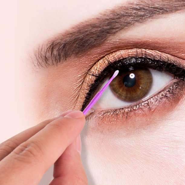  superfine cotton swab 100ps.@ purple color microfibre brush eyelashes extensions beauty mascara 