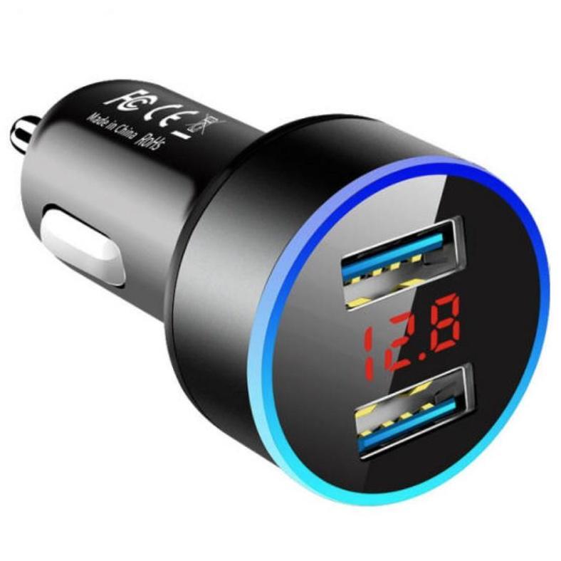 241 シガーソケット 黒 USBポート 電圧計付 LED 急速充電器の画像2