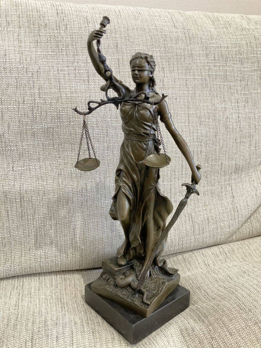 【Houdon】ウードン 正義の女神 法の女神 テミス 置物 オブジェ インテリア アンティーク 弁護士 裁判官