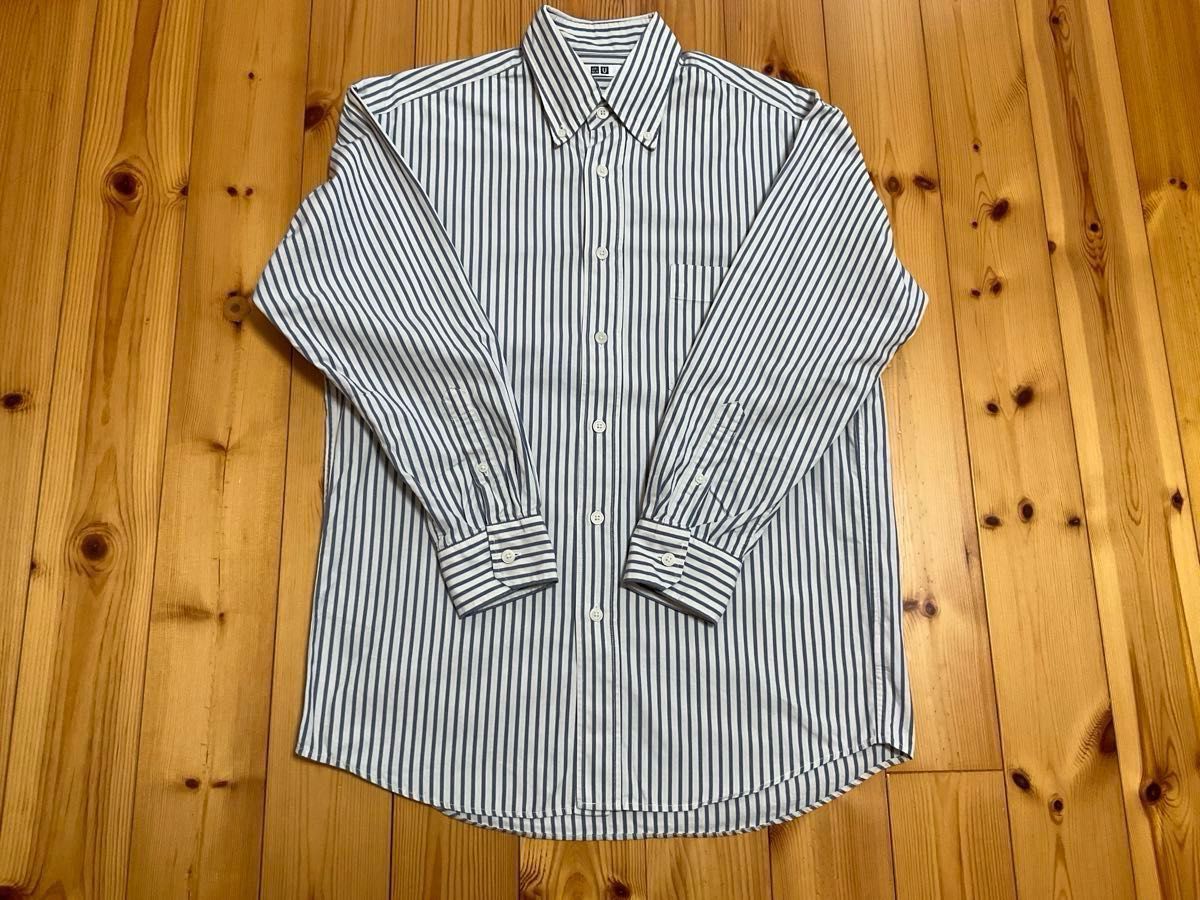 ユニクロU ワイドフィットストライプシャツ（ボタンダウンカラー・長袖）Sサイズ