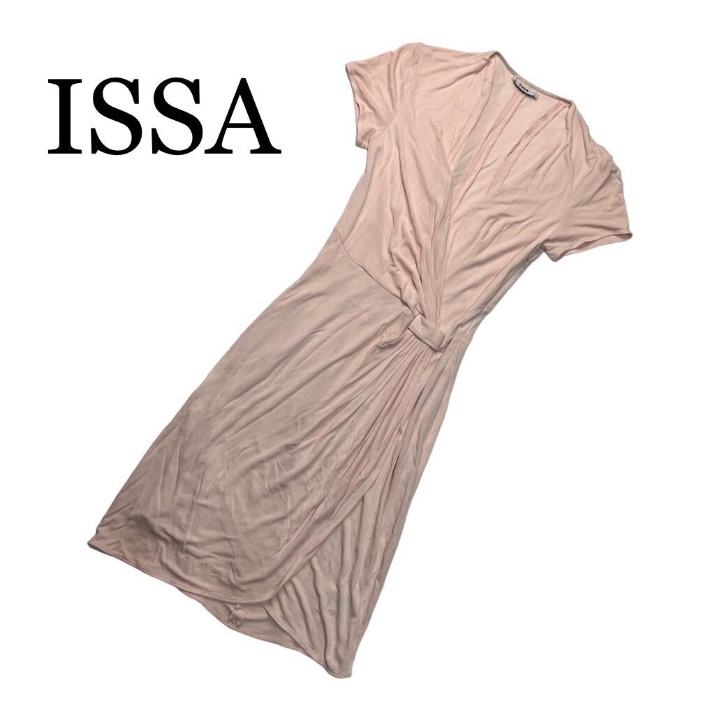 ISSA イッサ ワンピース 半袖 ひざ丈 ピンク系 サイズUK6
