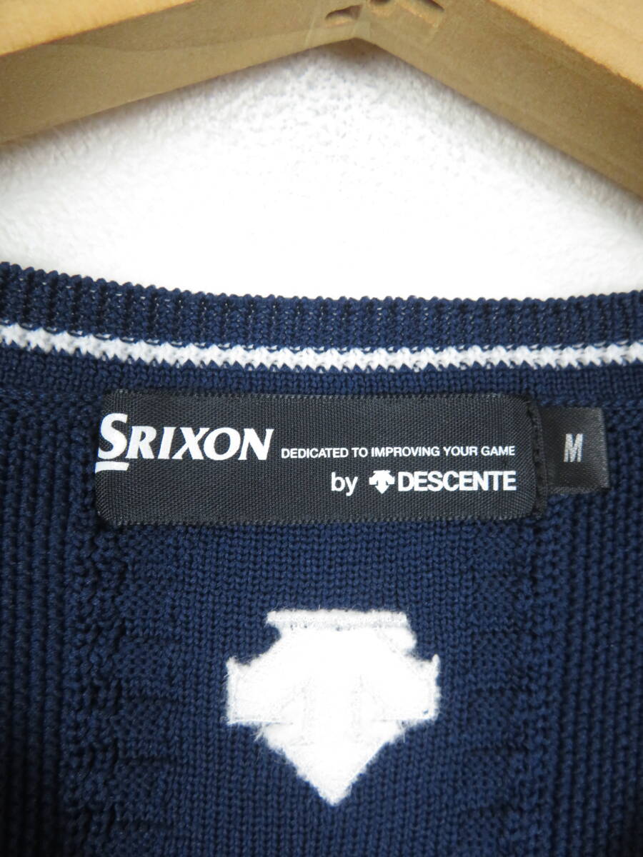 スリクソン バイ デサント ★ ニットベスト M ★ SRIXON by DESCENTE 春夏 刺繍ロゴ ゴルフウェア メンズ _画像7