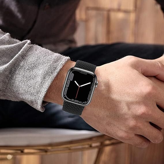 Apple Watch バンド ブレイデッドソロループ 編組バンド 通気性 防汗 取付簡単 交換ベルト 42mm 44mm 45mm I175の画像6