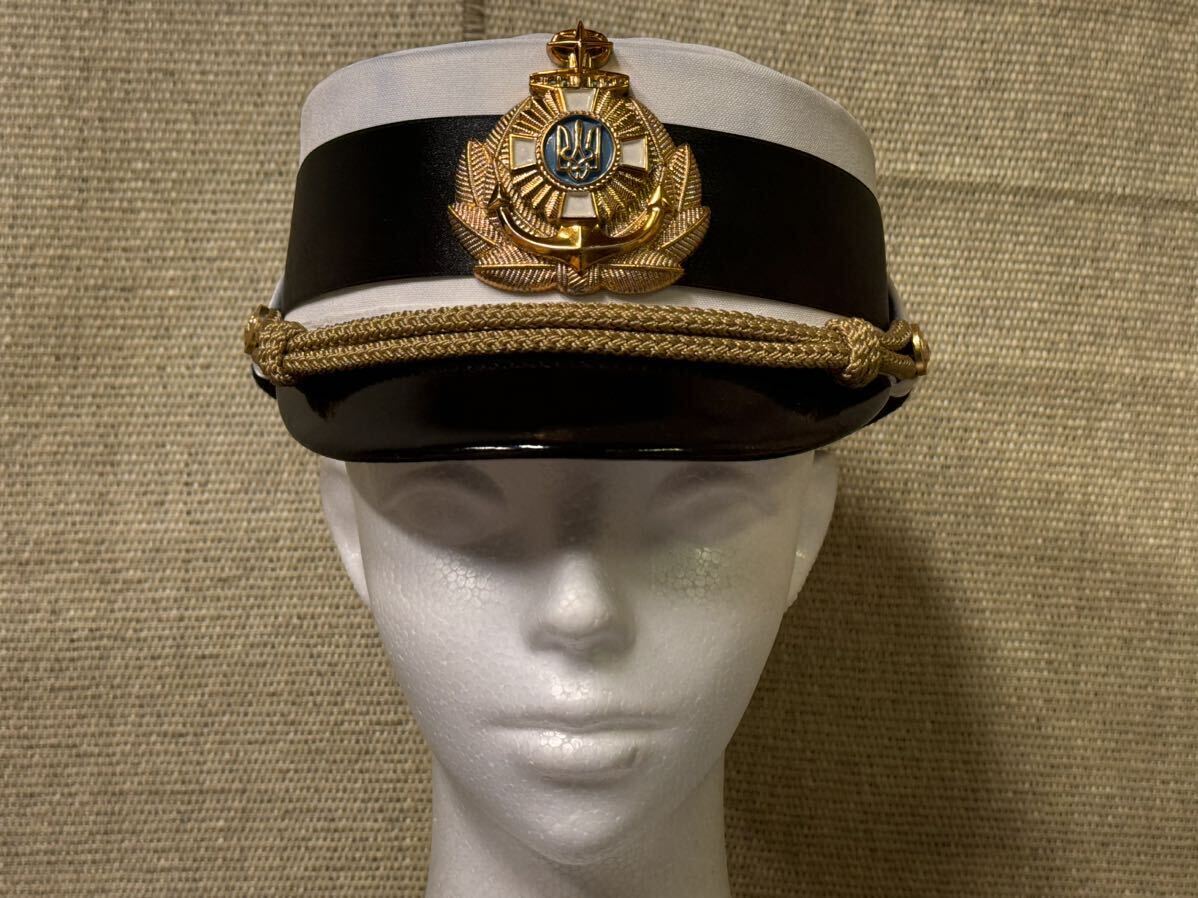 希少品 ウクライナ軍 海軍 女性用 将校用 制帽 57cm ウクライナ海軍 ユーロマイダン クリミア危機 ウクライナ東部紛争の画像2