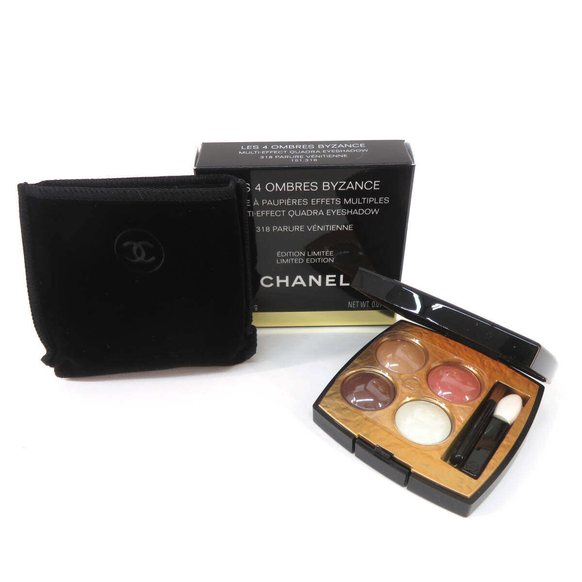 110♭CHANEL シャネル レ キャトル オンブル ビザンス 318 パリュール ヴェニティエンヌ アイシャドウ 2023限定 ※中古美品_画像1