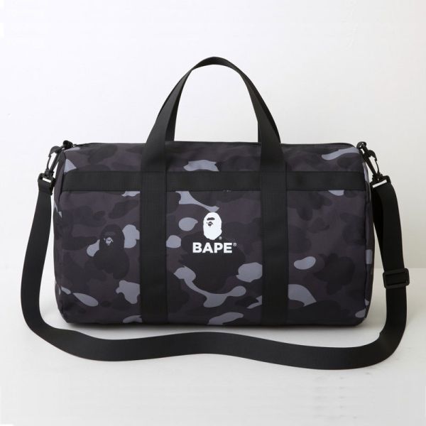 + 400 A BATHING APE（R） ブラックカモ柄 大容量ダッフルバッグ 送料510円_画像1