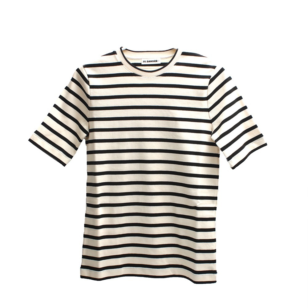 ジルサンダー JIL SANDER Tシャツ J40GC0111-J46497-080-S レディース クリーム ボーダー JILSANDER_画像1