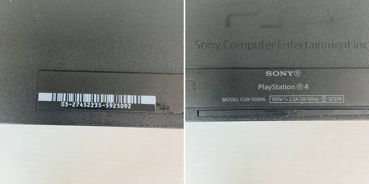 (25357) ■ SONY PS4 CUH-1000A 500GB ジェットブラック 初期型【箱無し】 中古品_画像3