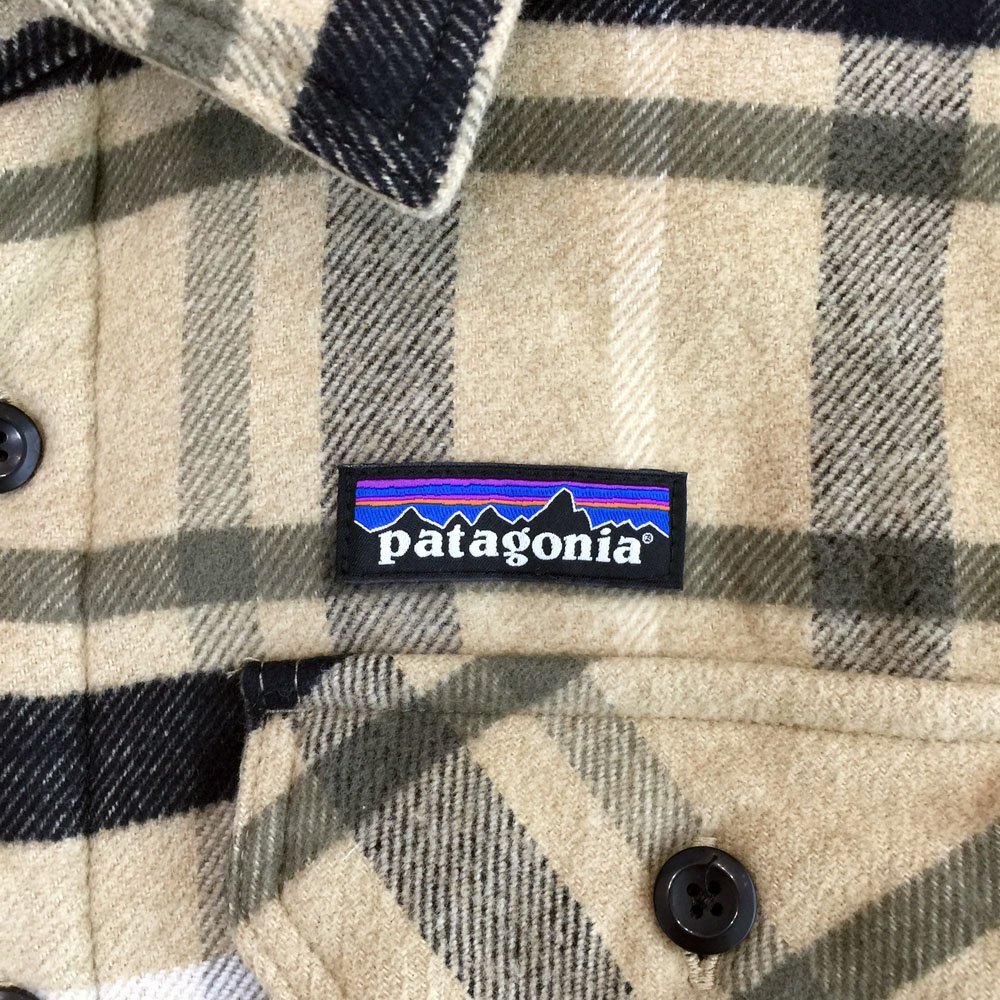 ●2018AW 美品 パタゴニア Patagonia チェック柄 中綿 フランネル ジャケット サイズS メンズ ベージュ×ブラック STY27640FA18 2AB/91102_画像4