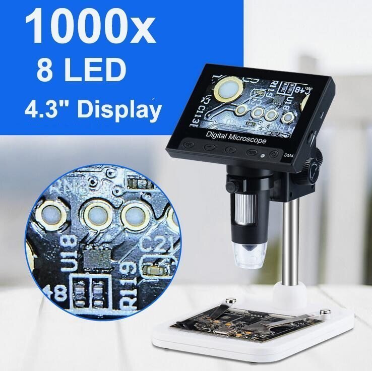 液晶 ディスプレイ ポータブル 顕微鏡 1000 × 4.3 720 LED デジタル 拡大鏡 回路基板 修理 ZCL1778