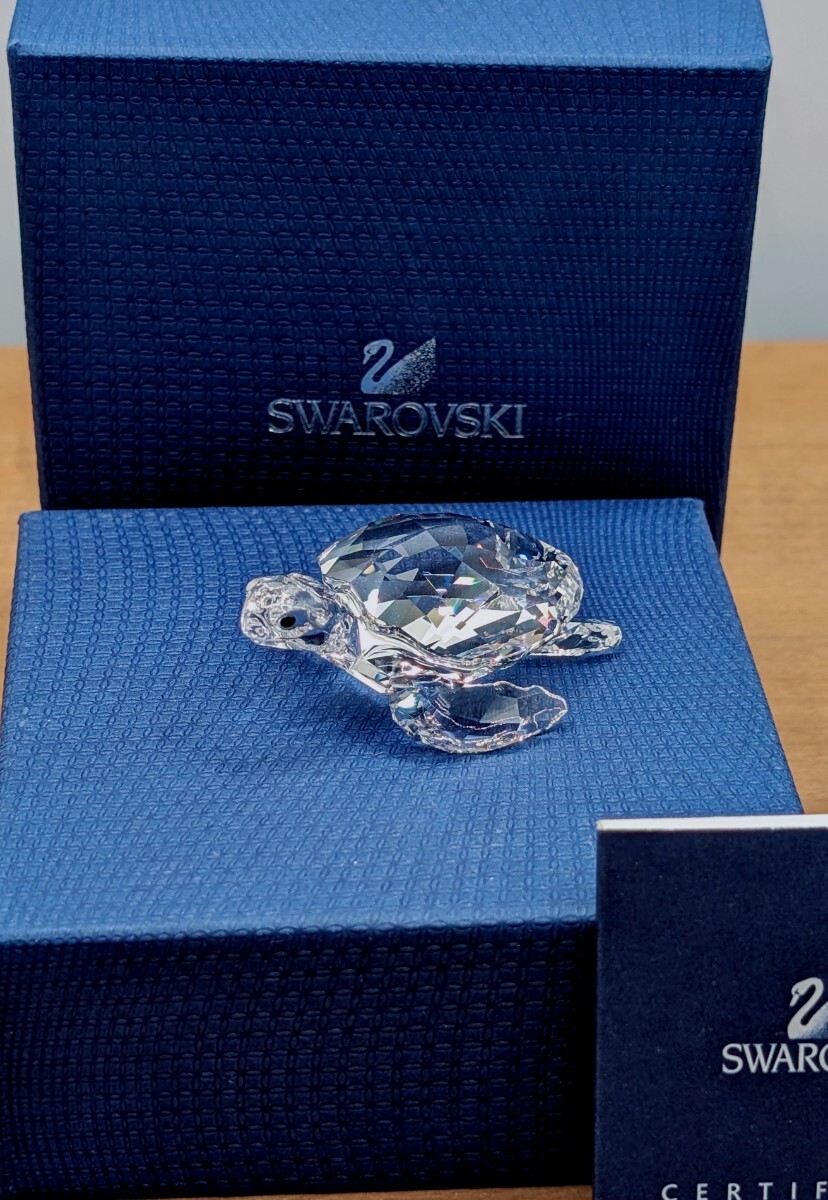 【美品】Swarovski スワロフスキー 置物 ウミガメ 箱付　海亀　カメ　正規品　クリスタルガラス　動物　フィギア　廃盤品_画像4