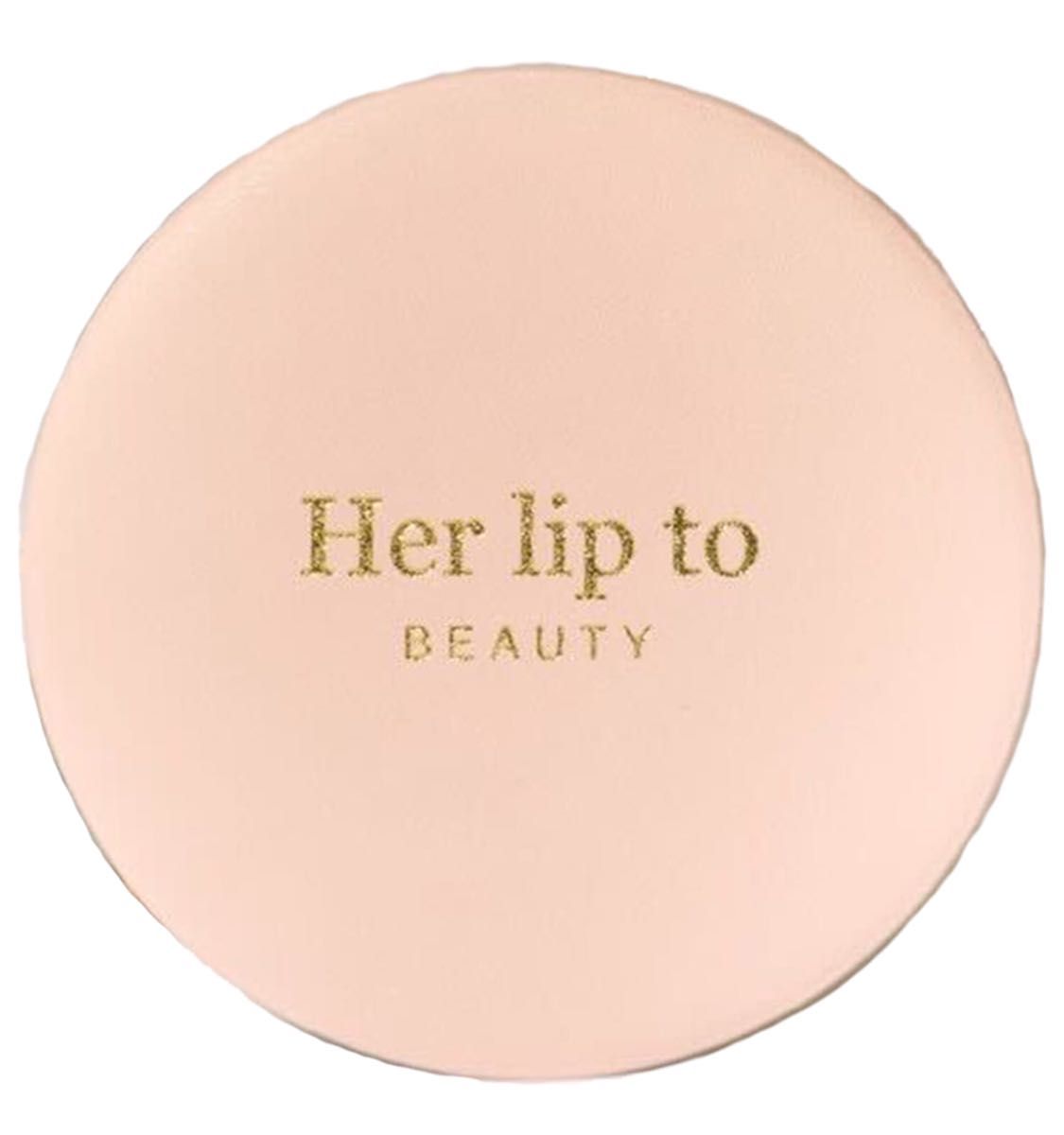 ハーリップトゥ 鏡 コンパクト ミニミラー BEAUTY COMPACT MIRROR ロゴ柄