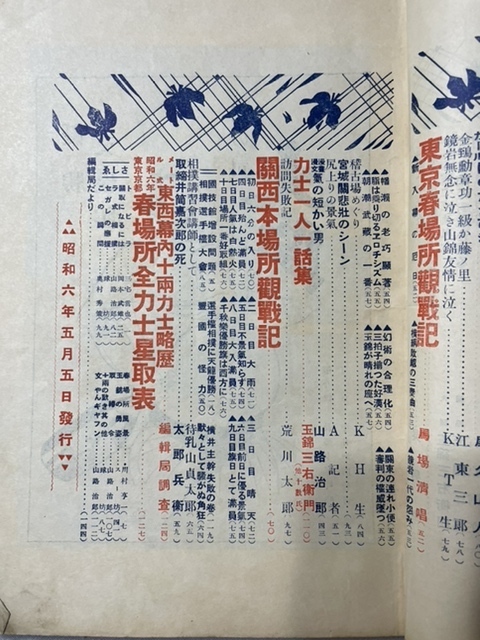 野球界臨時増刊 夏場所相撲號  昭和6年 21巻7号の画像5
