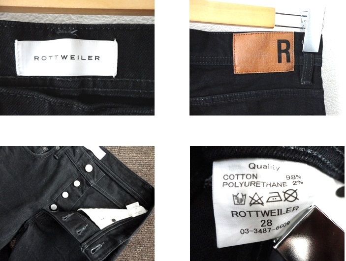 kj着/ROTTWEILER:ロットワイラー/Black Skinny/ストレッチ テーパード スキニー ブラックデニム パンツ/黒/W28/降谷 ドラゴンアッシュ_画像10