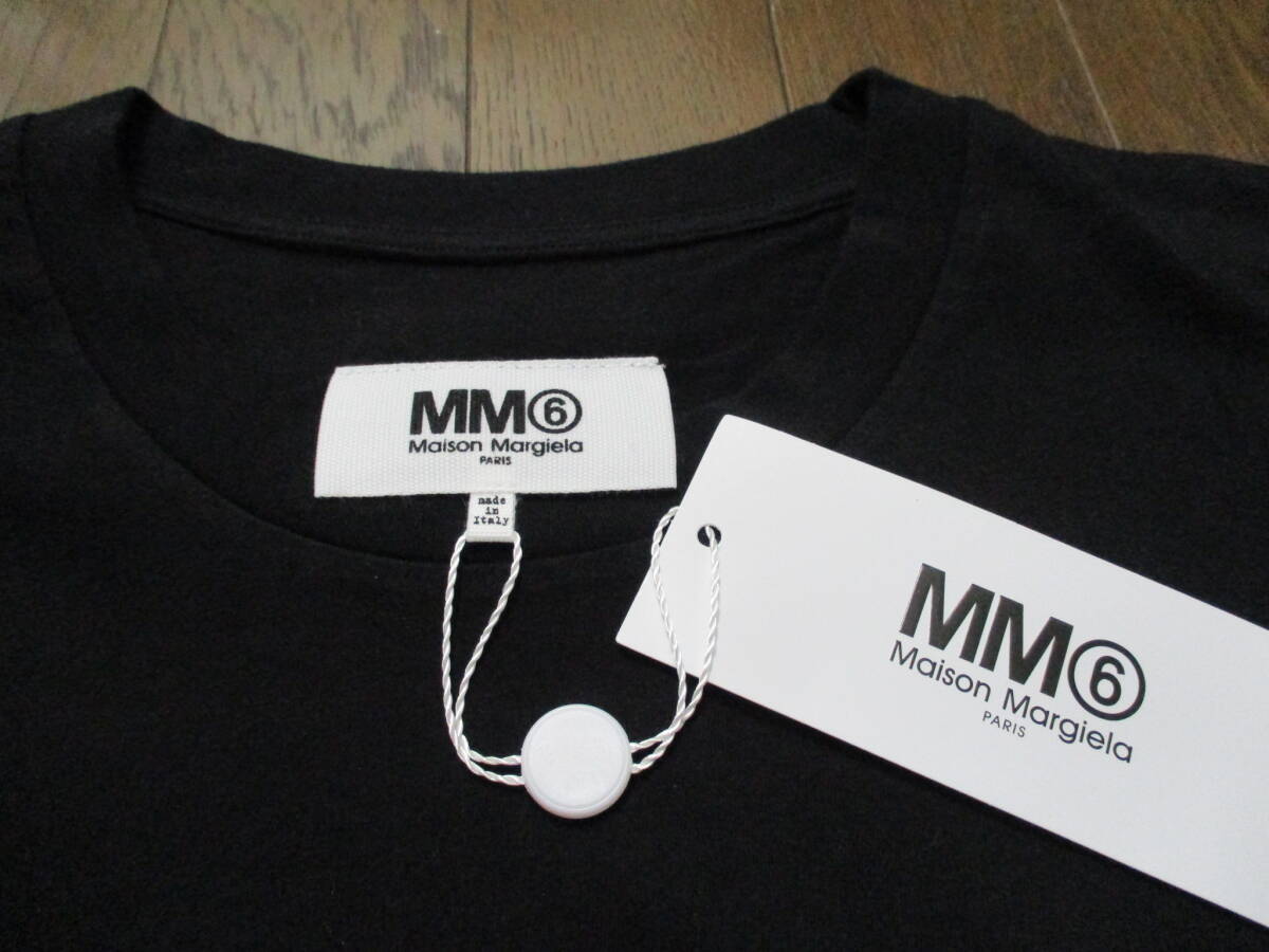 ☆MM6/エムエムシックス メゾンマルジェラ☆未使用 S32GC0522 クルーネック半袖Tシャツ サイズ：XS ブラック _画像6