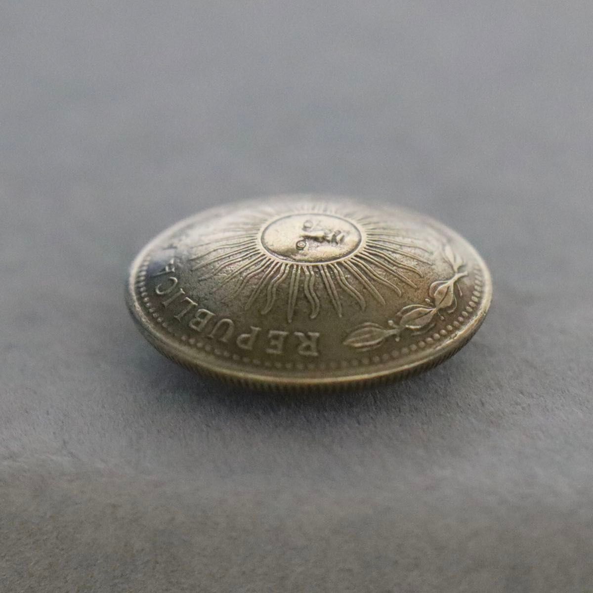 コイン コンチョ 太陽 アルゼンチン 10ペソ硬貨 ハンドメイド レザークラフト