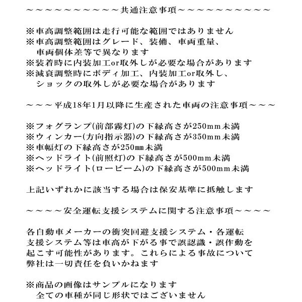RSR Basic-i 推奨レート 車高調 RC2オデッセイアブソルート 2013/11～_画像6