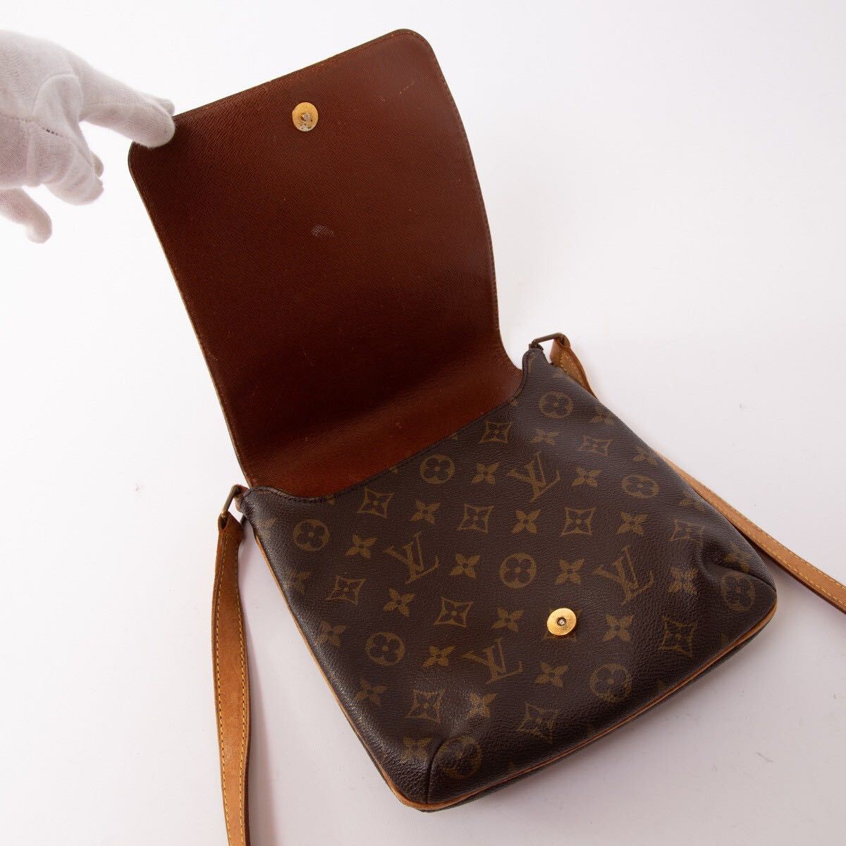 ★1円スタート★LOUIS VUITTON ルイ ヴィトン モノグラムミュゼットサルサロング Ｍ51258 ショルダーバッグ PVC レザー ブラウン シ7_画像6