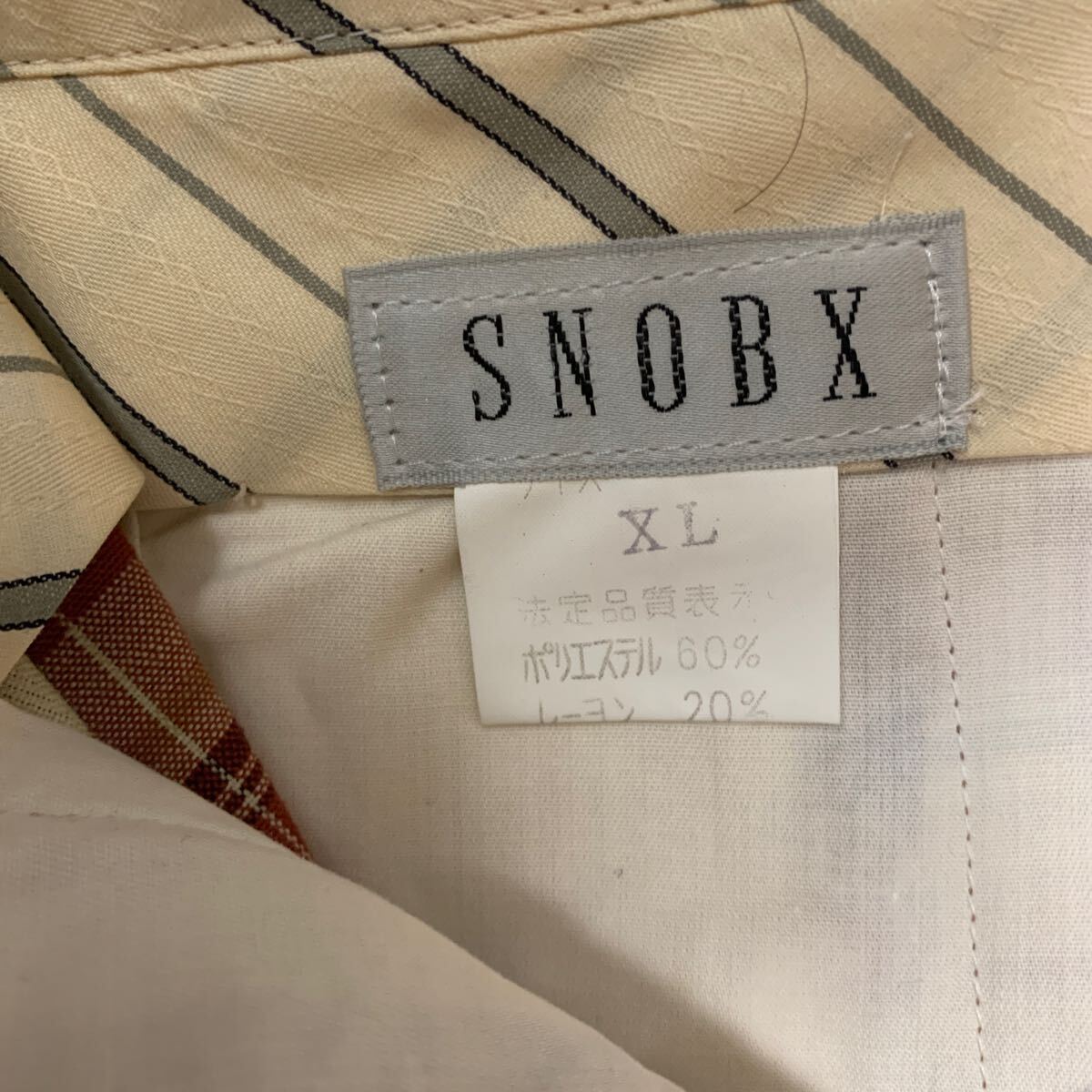 未使用 タグ付 SNOBX スラックスパンツ XL ウエスト85㎝ 昭和レトロ パンツ ズボン ビンテージ チェック (9510)_画像7