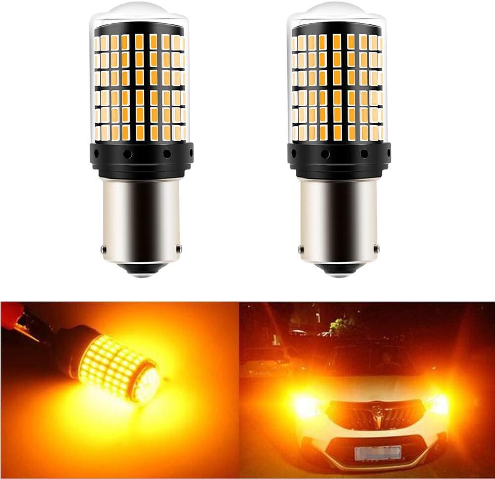 YOBIS S25 シングル LED ウインカー アンバー オレンジ イエロー ピン角 180° 1156 BA15S P21W_画像7