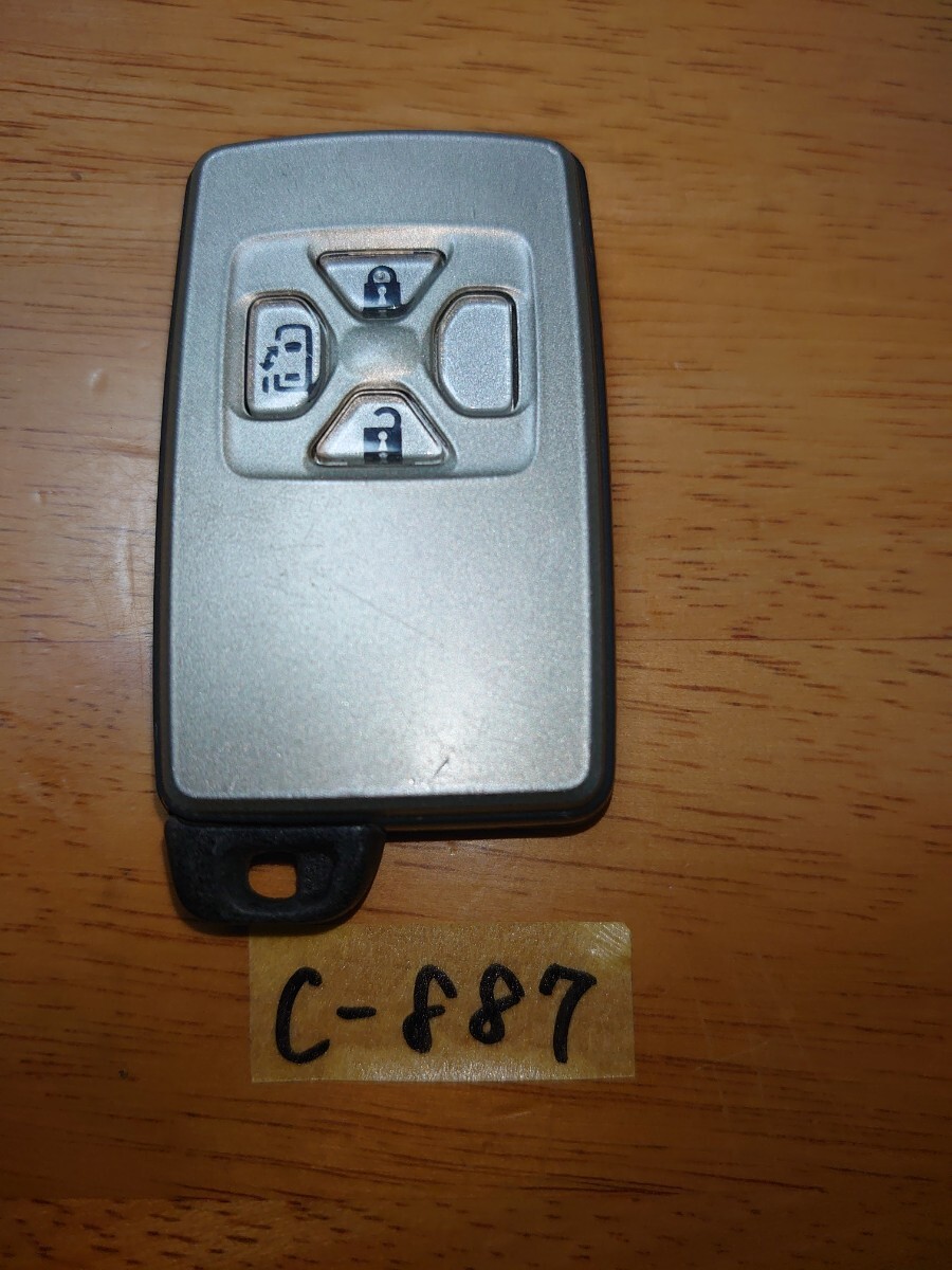 C-887　トヨタ純正 　ヴォクシー基盤:271451-0500 スマートキー キー 3ボタン 左側スライドドア　匿名配送　_画像1
