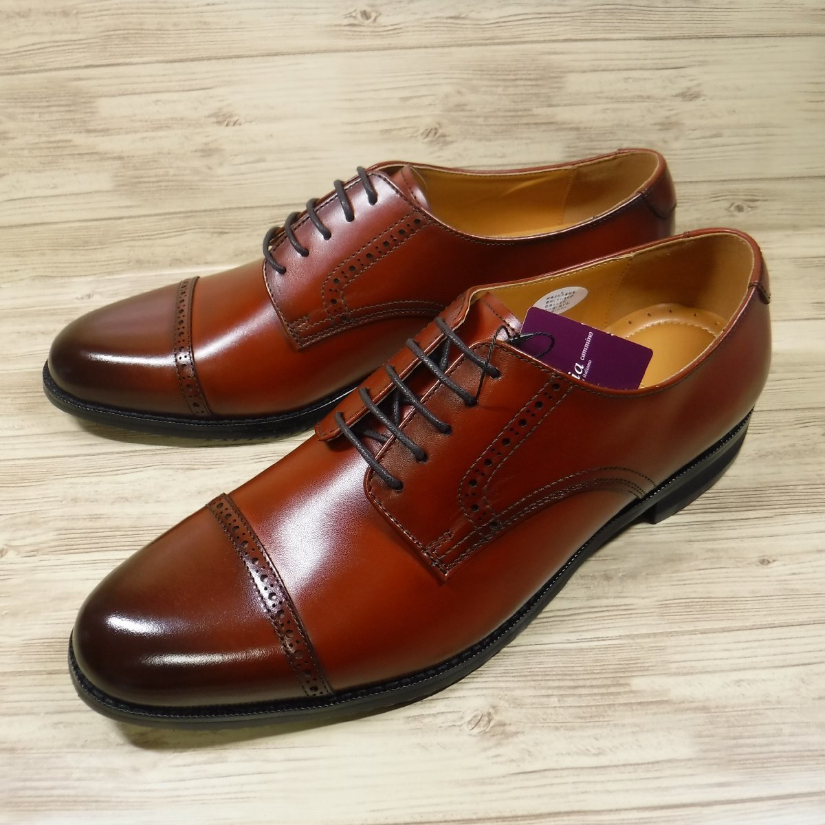 KK396ma gong smadras regular price 17380 jpy tea medali on cow leather out feather strut chip business shoes 25.5 new goods via cammino ceremonial occasions VC8045