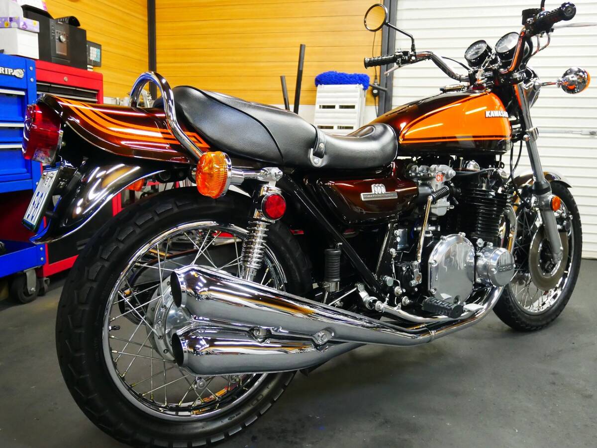 ☆新車並超極上車! kawasaki Z1 1973～4年モデル Z1F-40～ Z1A 車検令和6年12月 ダブルディスク化 絶好調! 動画有ります☆フルレストア車☆_画像4