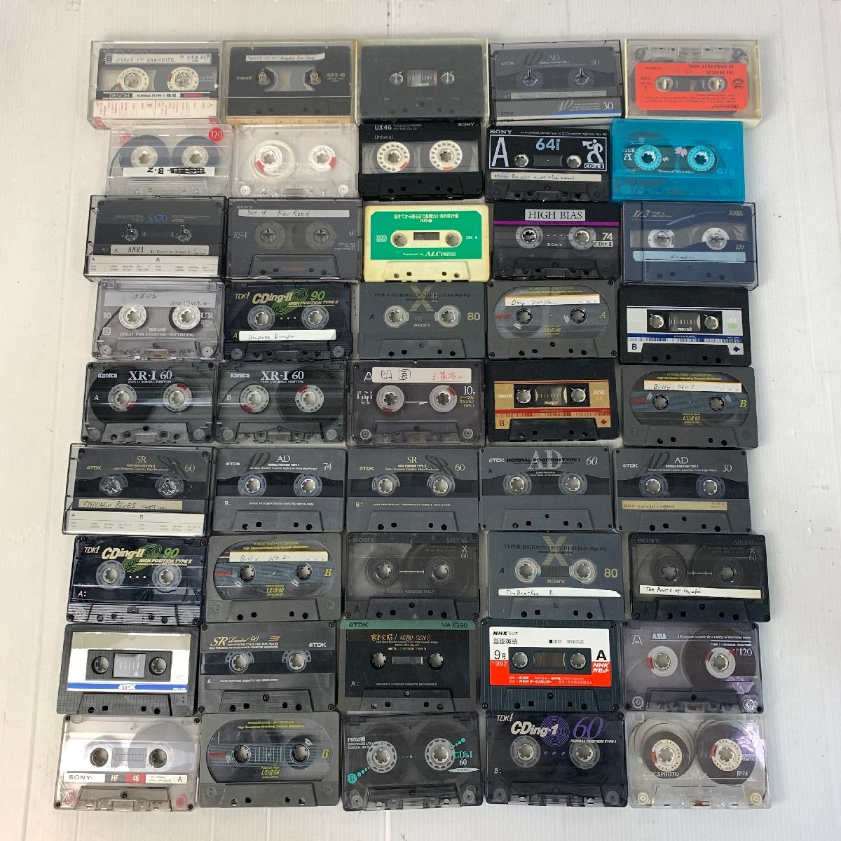 Y5-907 used . cassette tape 226 pcs set metal Hi Posi non Touch goods TDK SONY AXIA maxell SCOTCH DENON[ all image equipped ]100 size 