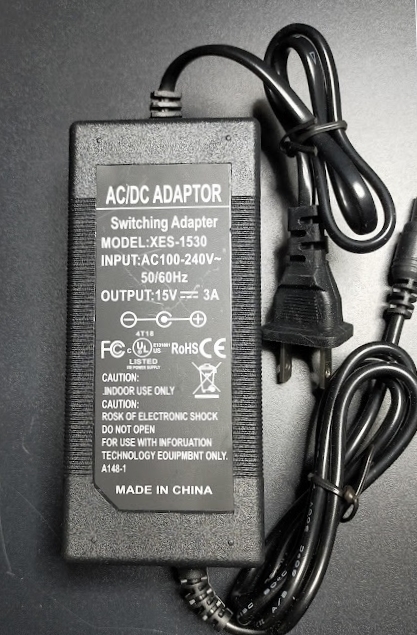 変換プラグ付 ACアダプター 15V3A 45W プラグサイズ5.5×2.5/2.1mm （15V 2.5A 2A 1.5A 1A) AC/DCアダプター スイッチング電源_画像3