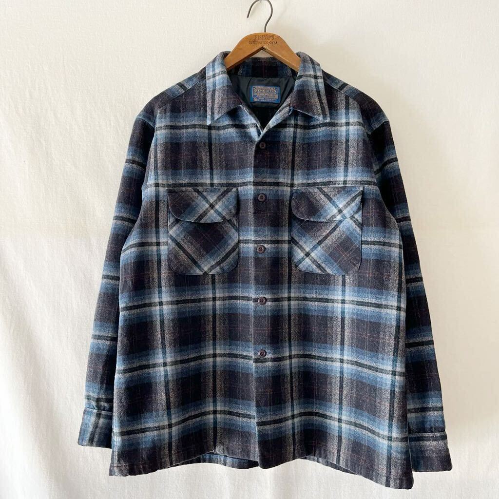 70s PENDLETON オンブレ ループカラー ウール ボート シャツ XL USA製 ビンテージ 70年代 ペンドルトン 開襟 オリジナル ヴィンテージ_画像2