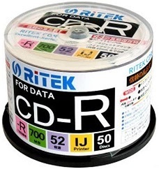 【新品】Ri-JAPAN RITEK CD-R700EXWP.50RT C CD-R 50枚 スピンドルケース入り w13【未開封】_画像1