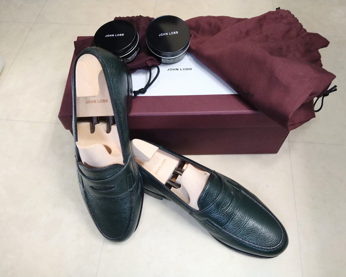 【日本限定！】JOHN LOBB　LOPEZ　２０２２年限定　鹿革　ダークグリーン　7E(27cm)　JOHN LOBBのシューツリーお付けします！_画像8