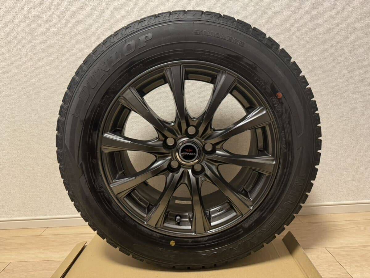 中古 スタッドレスタイヤ&ホイール4本セット 15インチ 5H-100 6.5J+40 195/65R15 ダンロップ 2020年製造 トヨタ車専用 プリウス カローラ_画像2