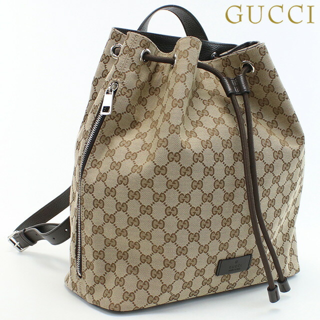 中古 グッチ リュック ユニセックス ブランド GUCCI GGキャンバス 巾着型 バックパック キャンバス 449175 ベージュ